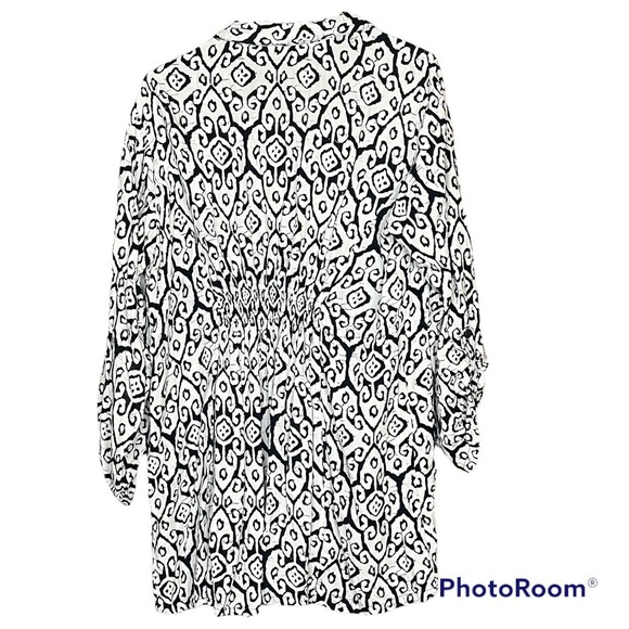 Soft Surroundings Woman’s Black & White Button Down Casual Tunic Top Size Large - Picture 6 of 6